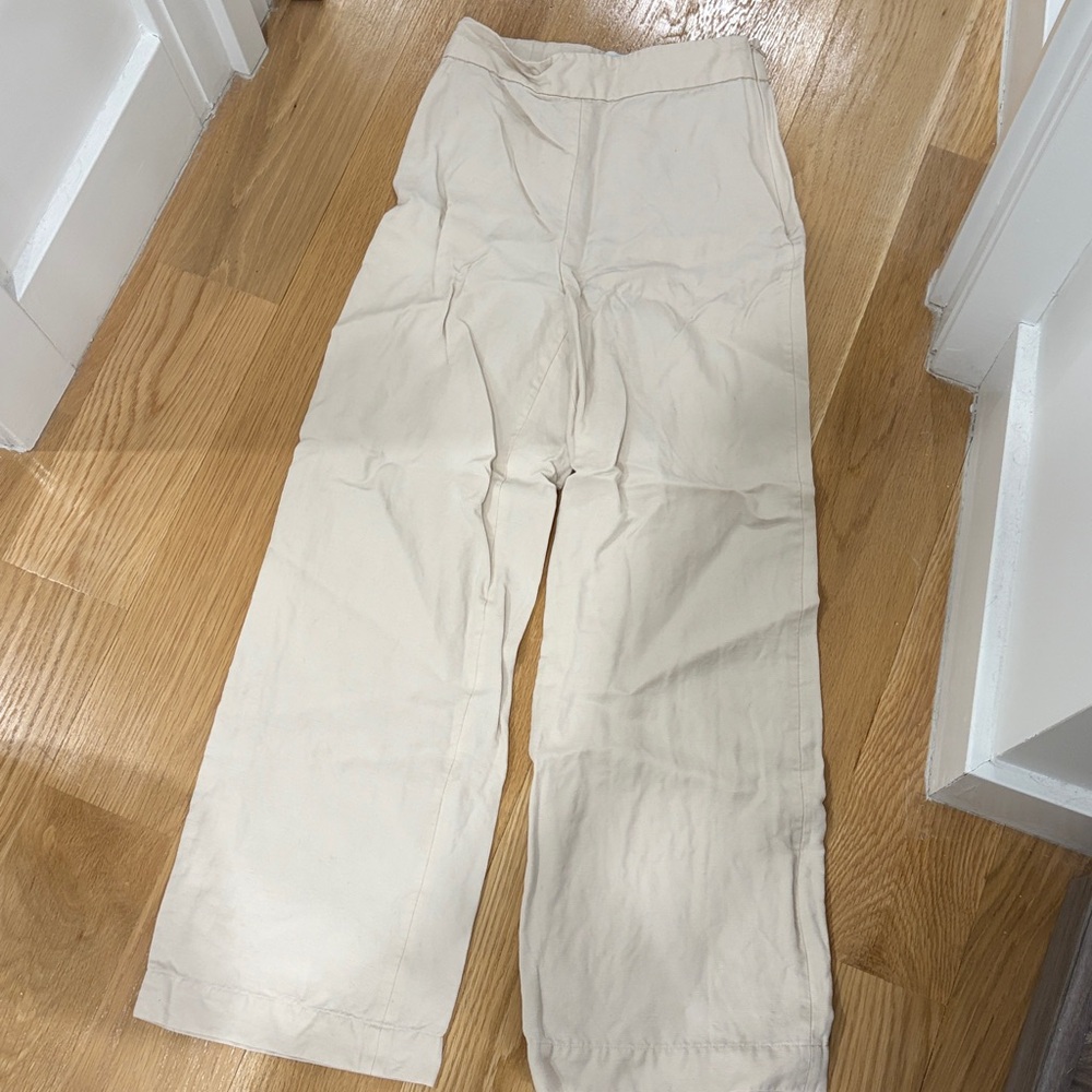 & other stories cream linen pant